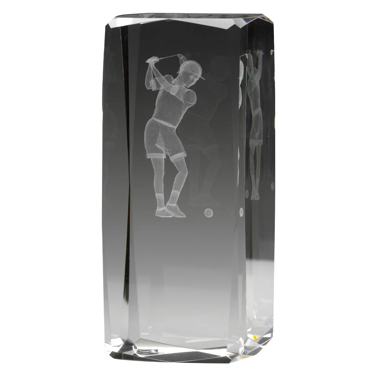 Hologram female player with crystal construction