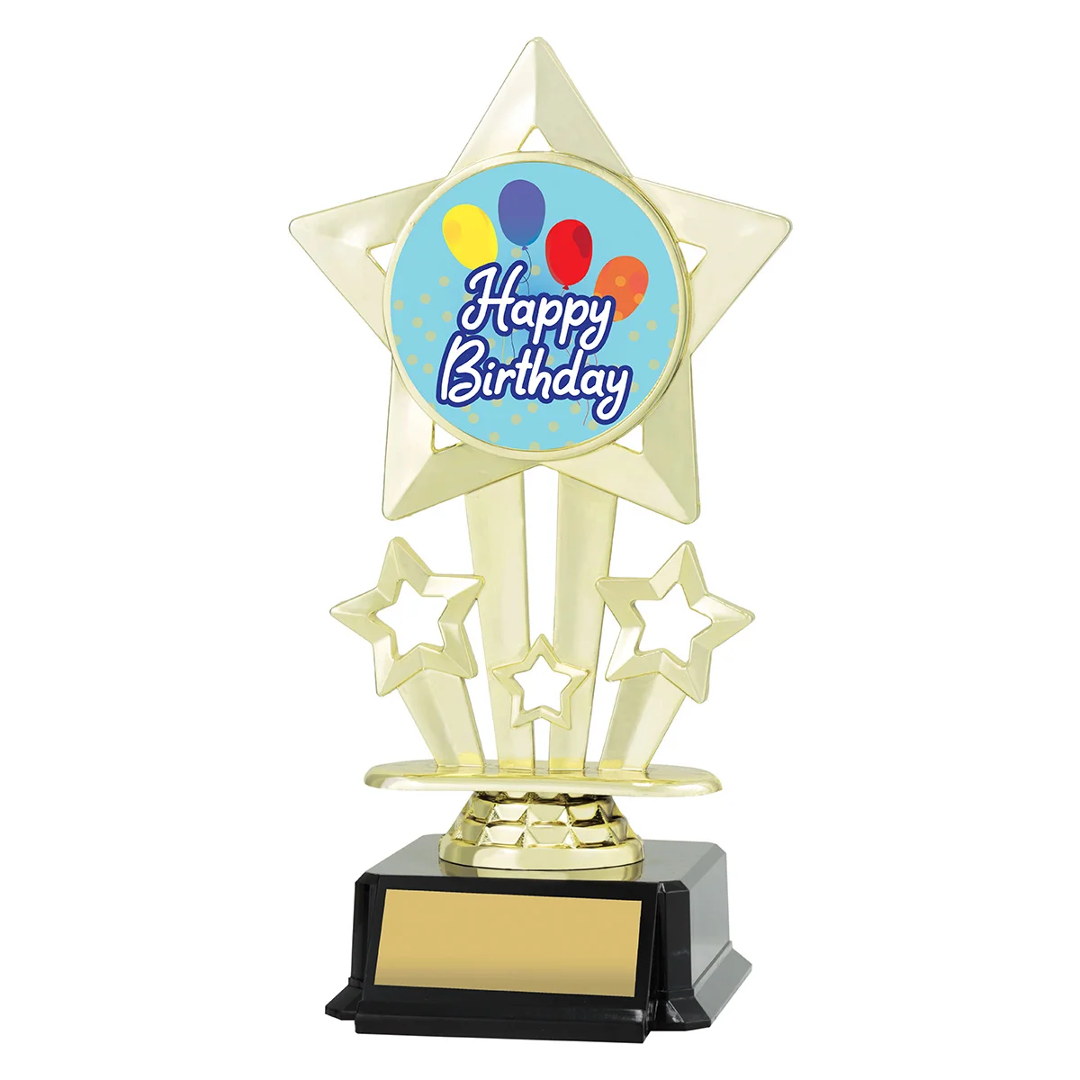 Gold icon star - birthday with plastic construction
