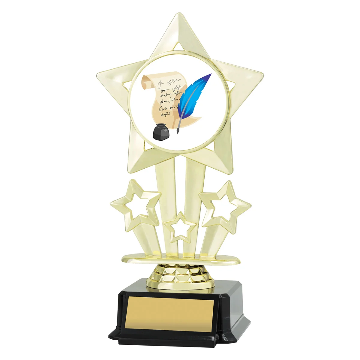 Gold icon star - knowledge with plastic construction