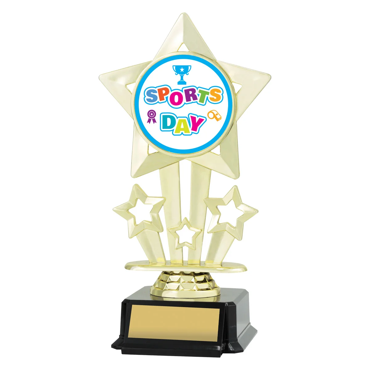 Gold icon star - sports day with plastic construction