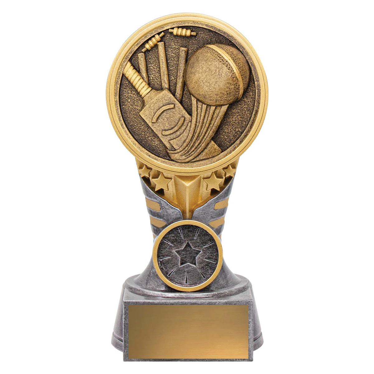 Silver / gold ikon - cricket with resin construction
