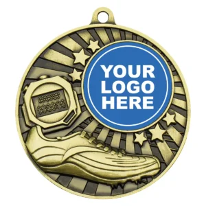 Gold impact medal - athletics with metal construction