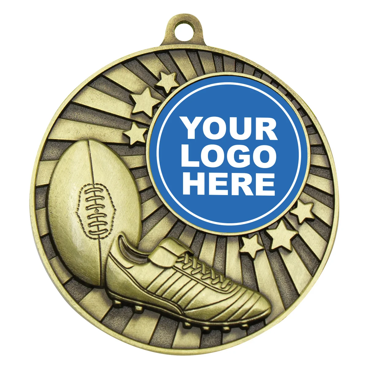 Gold impact medal - aussie rules with metal construction