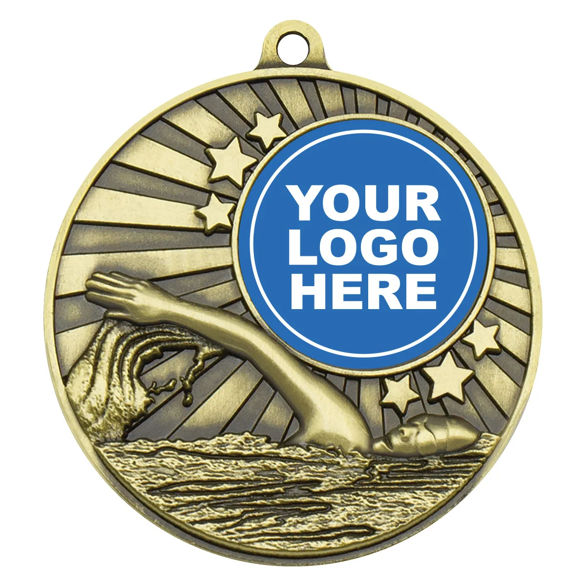 Gold impact medal - swim with metal construction