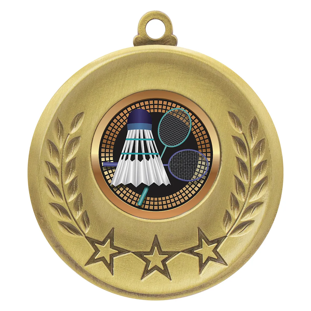 Gold laurel medal - badminton with metal construction