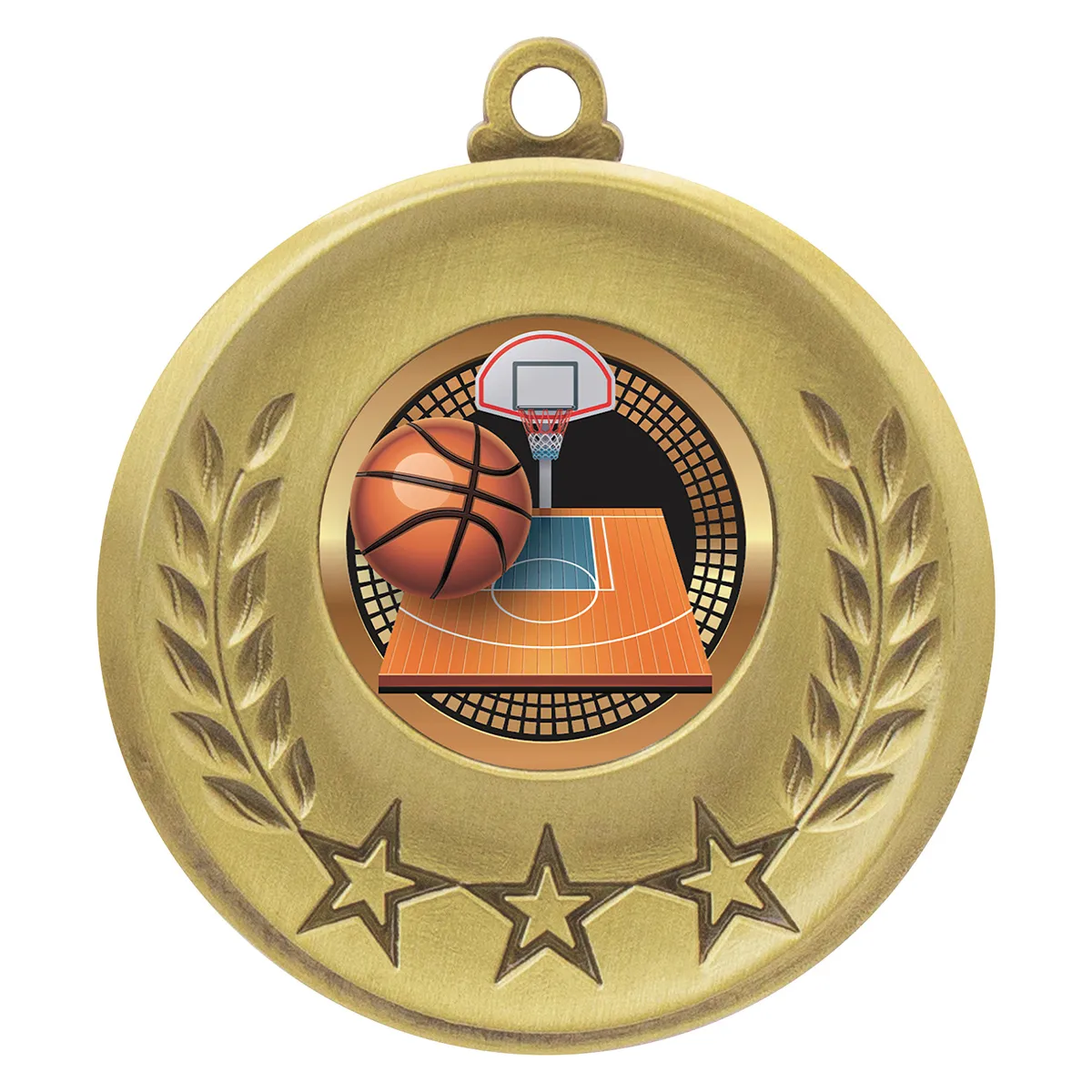 Gold laurel medal - basketball with metal construction