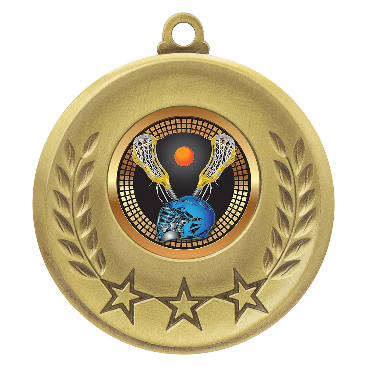 Gold laurel medal - lacrosse with metal construction