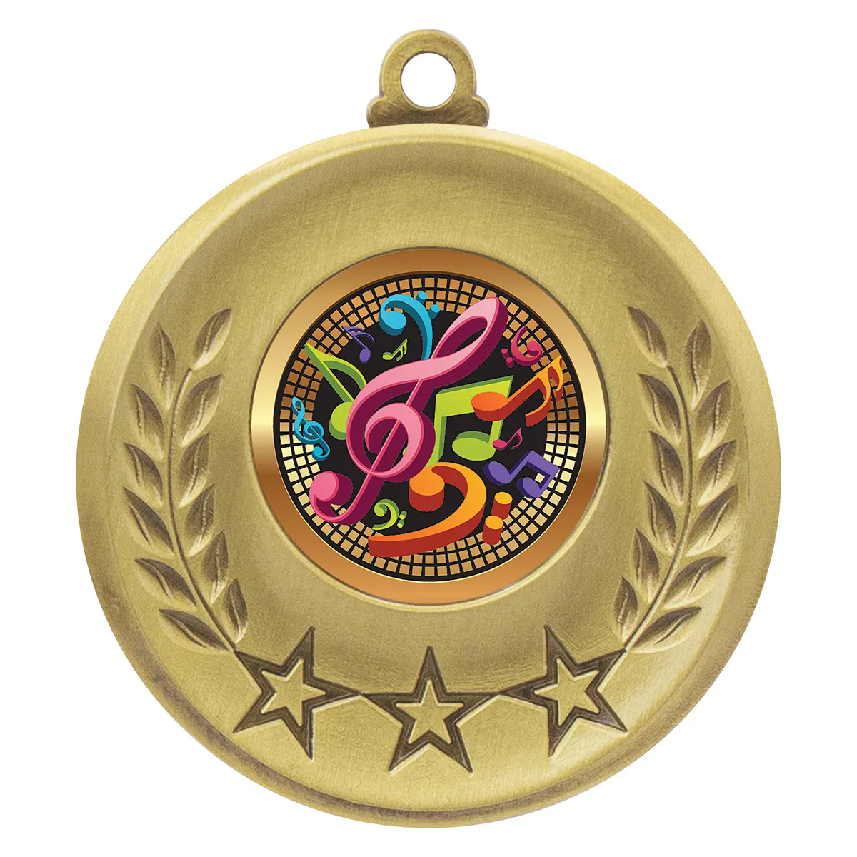 Gold laurel medal - music with metal construction