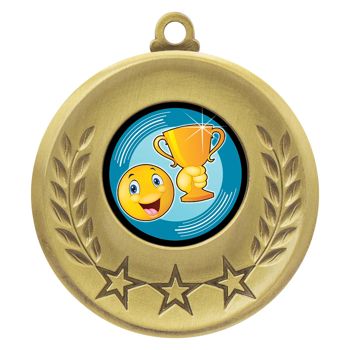 Gold laurel medal - smiley cup with metal construction