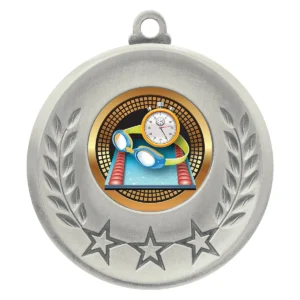 Silver laurel medal - swim with metal construction