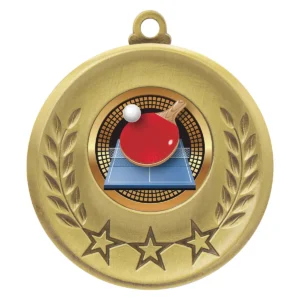Gold laurel medal - table tennis with metal construction