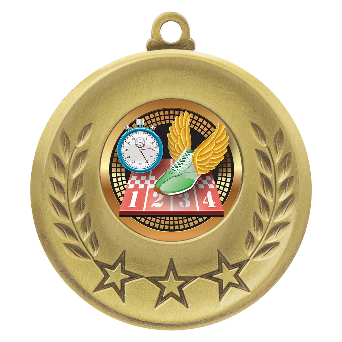 Gold laurel medal - track with metal construction