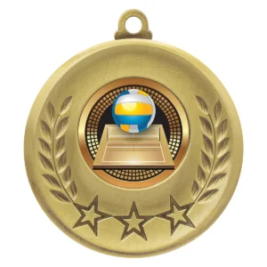 Gold laurel medal - volleyball with metal construction