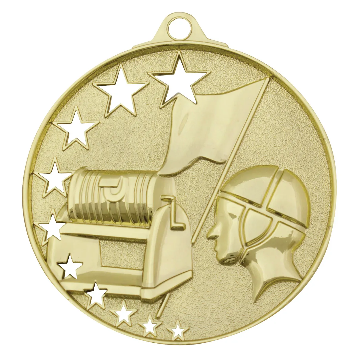 Gold lifesaving stars with metal construction