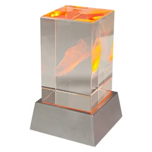 Light up crystal with crystal construction