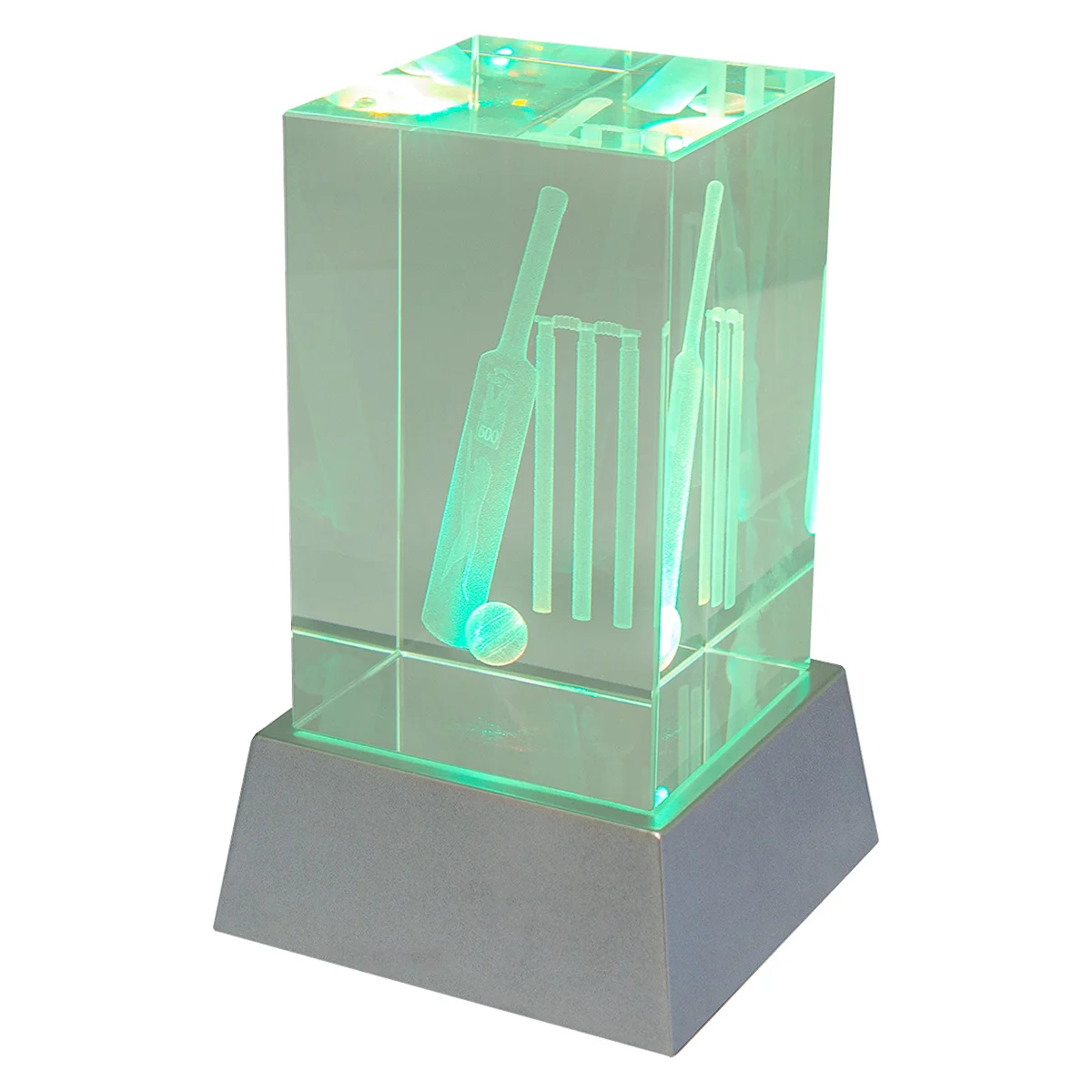 Light up crystal with crystal construction
