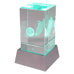 Light up crystal with crystal construction