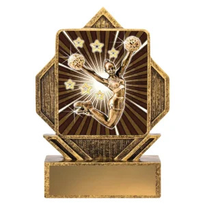 Gold lynx arrow - cheerleading with resin construction