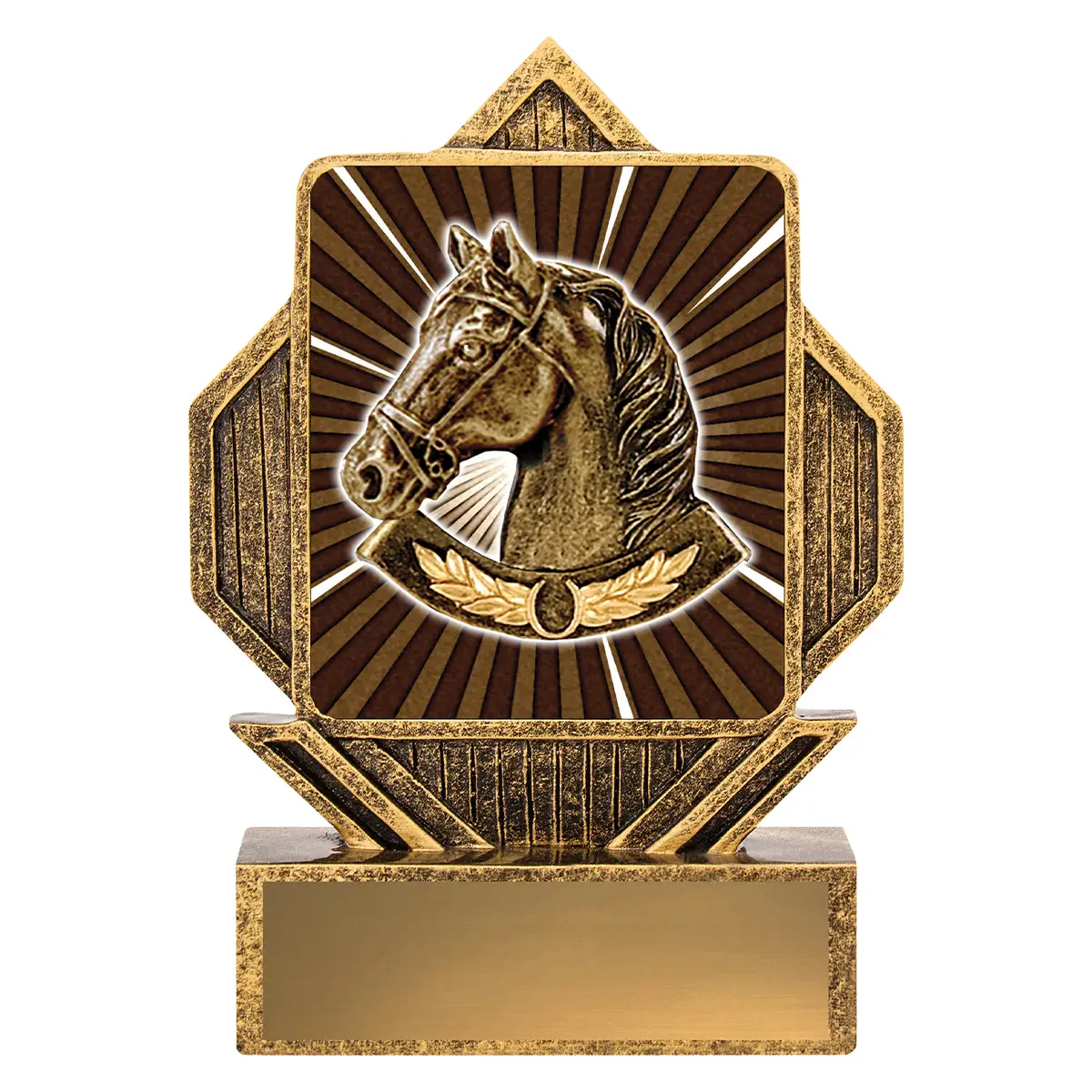 Gold lynx arrow - horse with resin construction