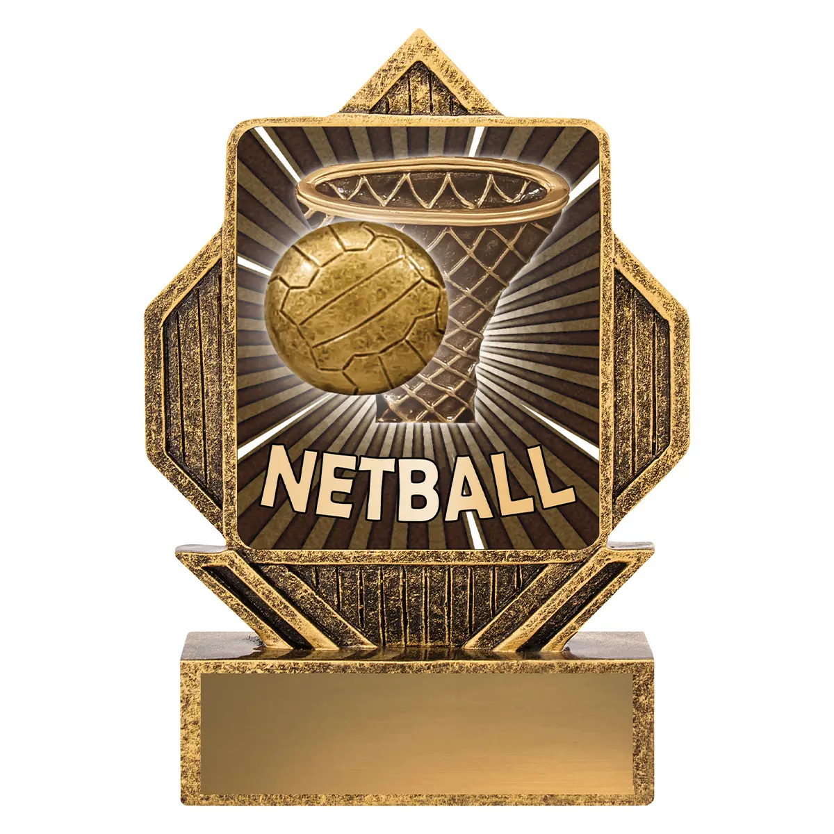 Gold lynx arrow - netball with resin construction