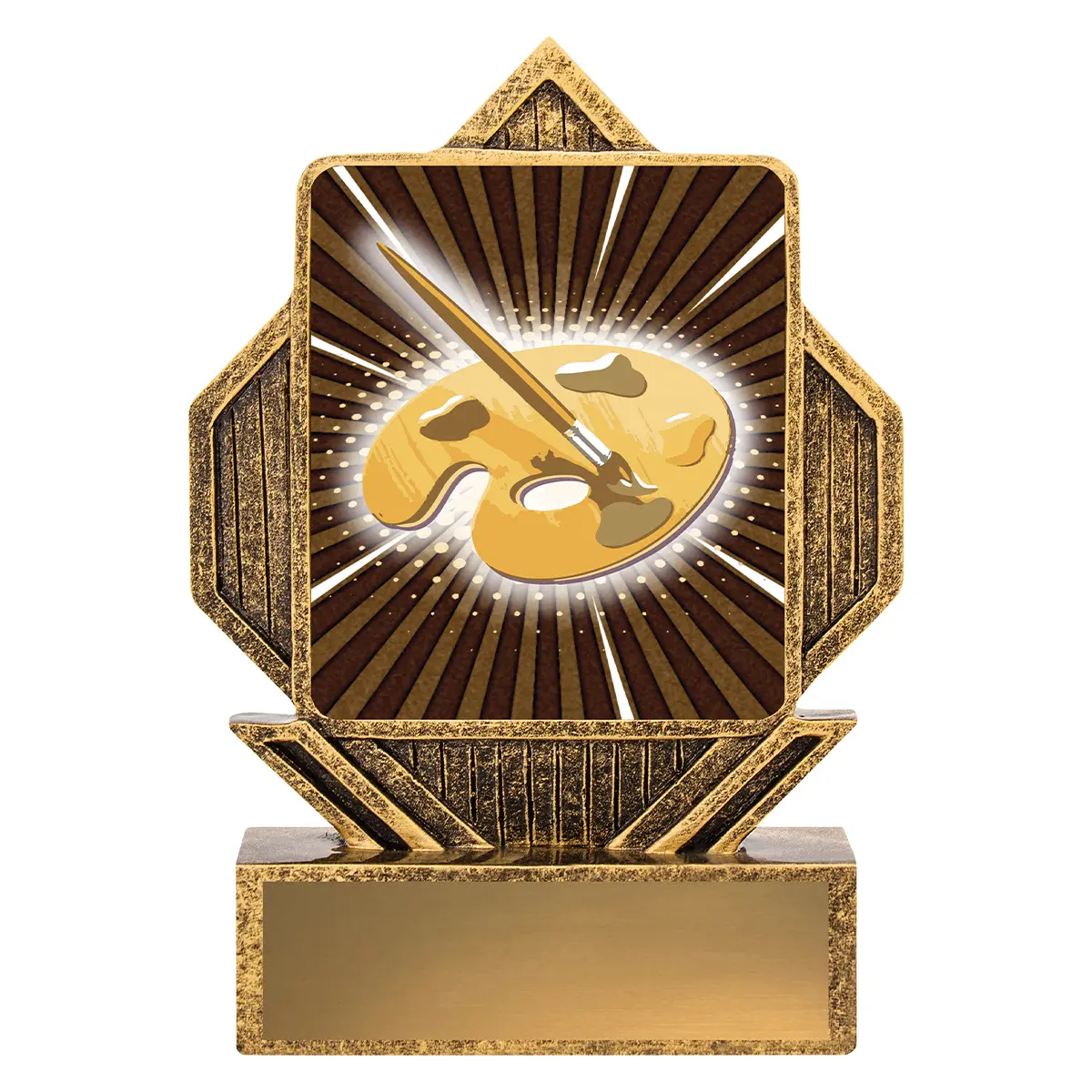 Gold lynx arrow - visual arts with resin construction