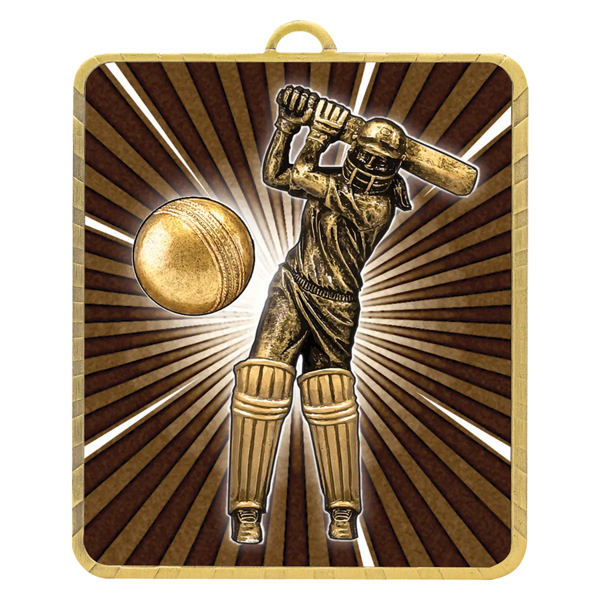 Gold lynx medal - cricket female batting with metal construction