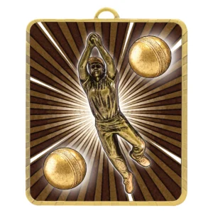Gold lynx medal - cricket female fielder with metal construction