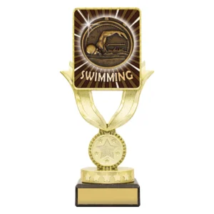 Black lynx sentry - swim with plastic / marble construction