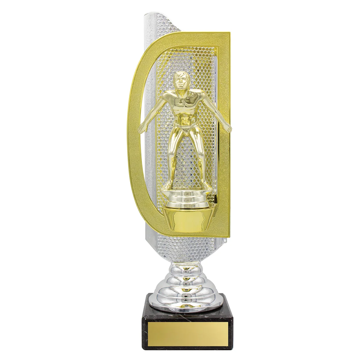 Gold / silver magic trophy with plastic / marble construction