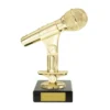 Black / gold microphone on column with plastic / marble construction