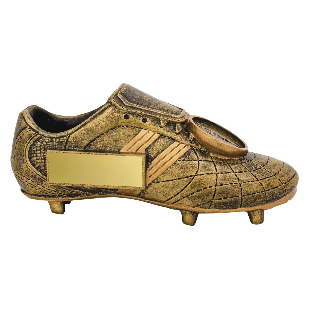 Gold mini boot with resin construction