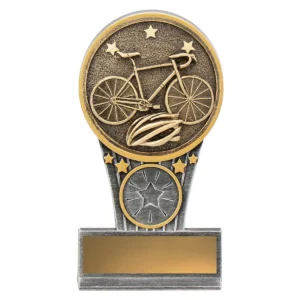 Silver / gold mini cycling ikon with resin construction