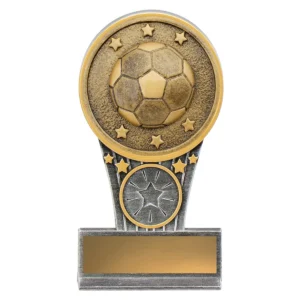 Silver & gold mini football ikon with resin construction