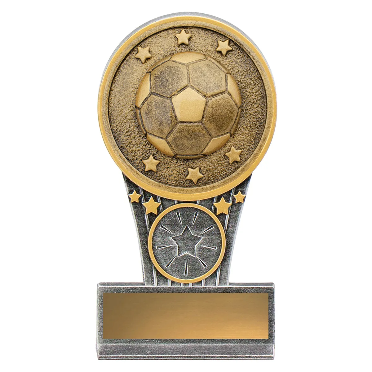Silver & gold mini football ikon with resin construction