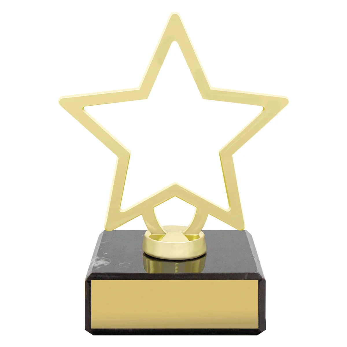 Gold mini metal star with metal / marble construction