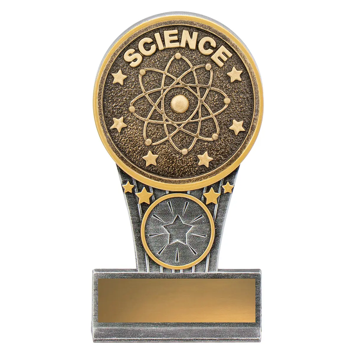 Silver & gold mini science ikon with resin construction