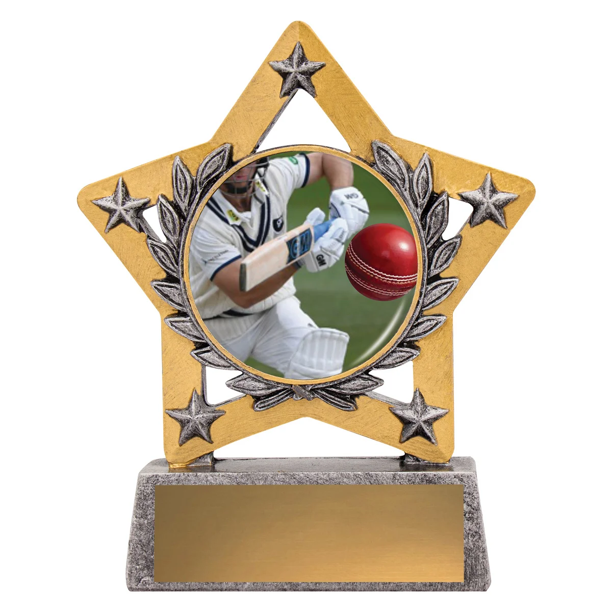 Silver mini star colour - batting with resin construction
