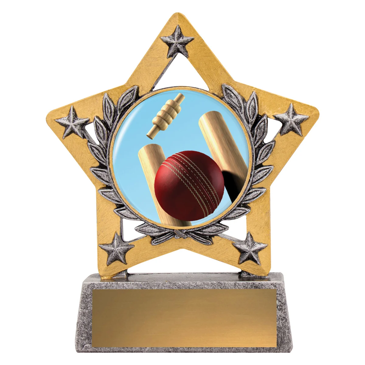 Silver mini star colour - cricket with resin construction