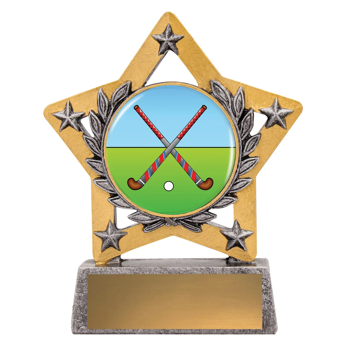 Silver mini star colour - cross sticks with resin construction