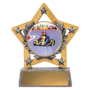 Silver mini star colour - go kart with resin construction