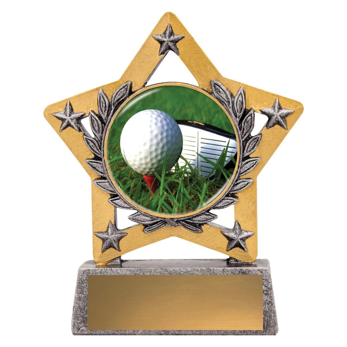 Silver mini star colour - golf with resin construction