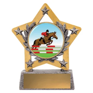 Silver mini star colour - show jumping with resin construction