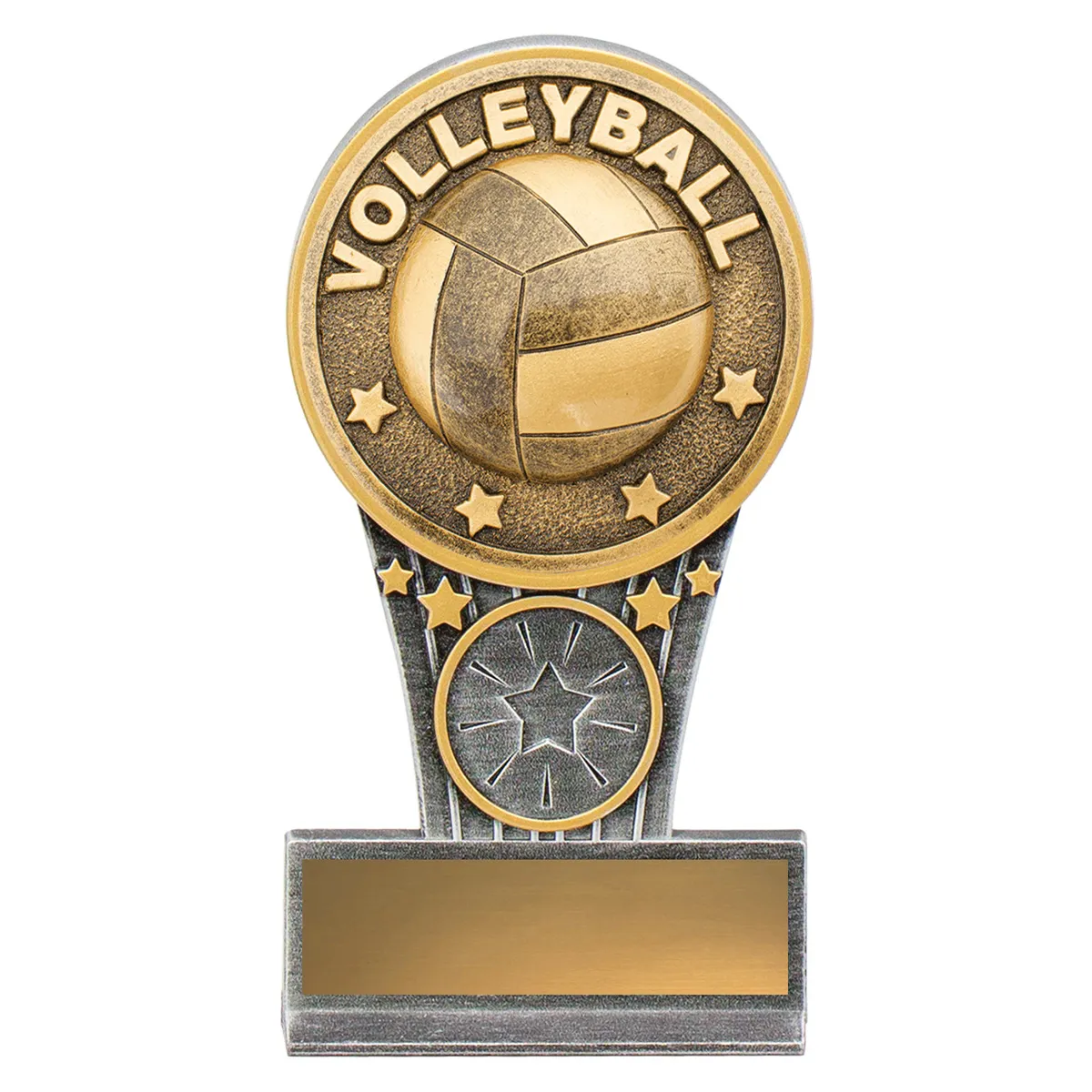 Silver & gold mini volleyball ikon with resin construction