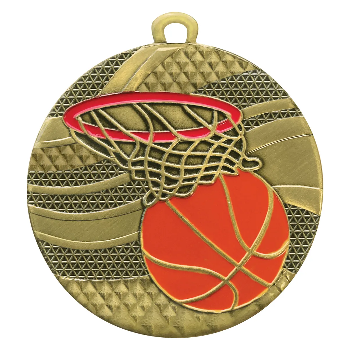 Gold mosaic basketball with metal construction