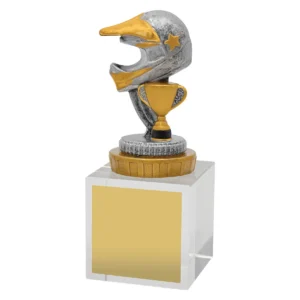 Silver motocross budget crystal with crystal construction