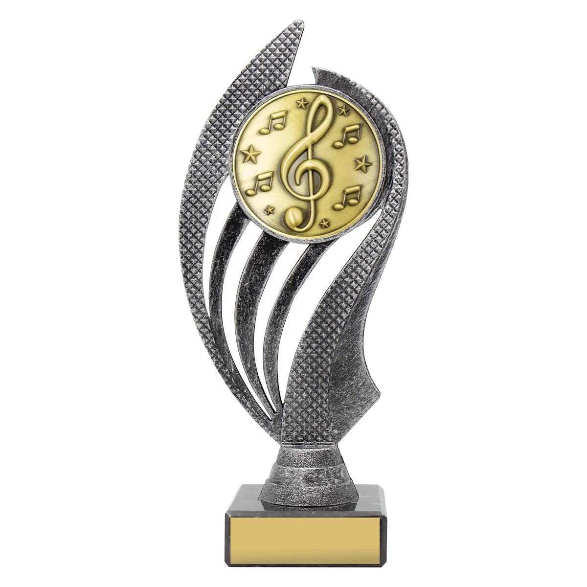Silver / gold music husky with plastic / metal / marble construction