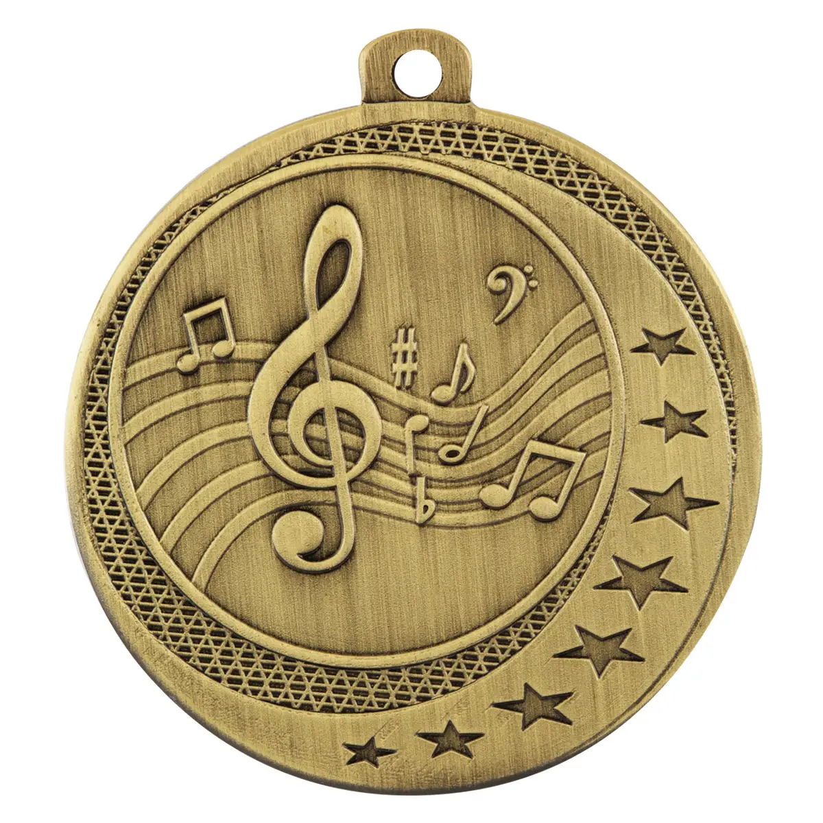 Gold music wayfare with metal construction