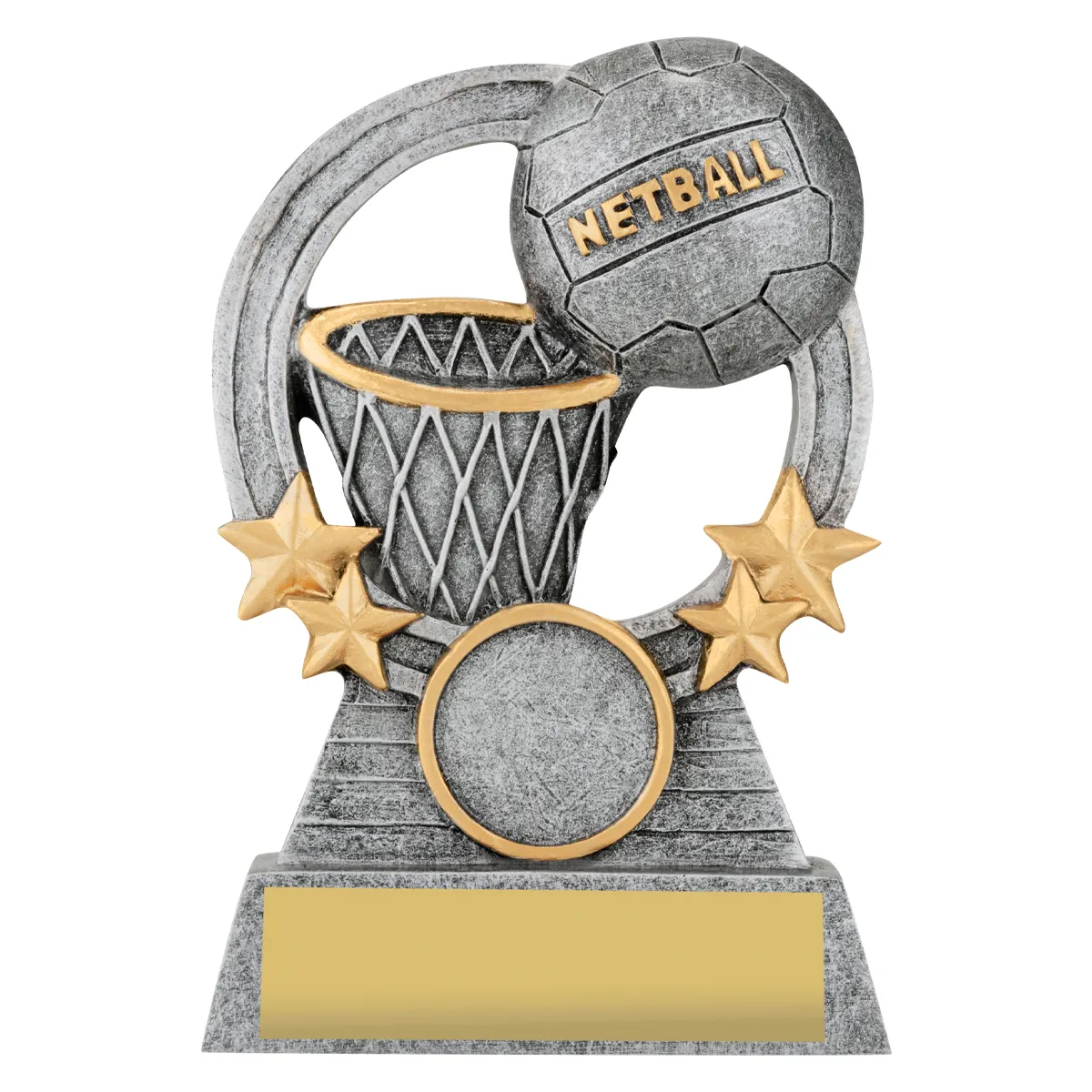 Silver netball comet with resin construction