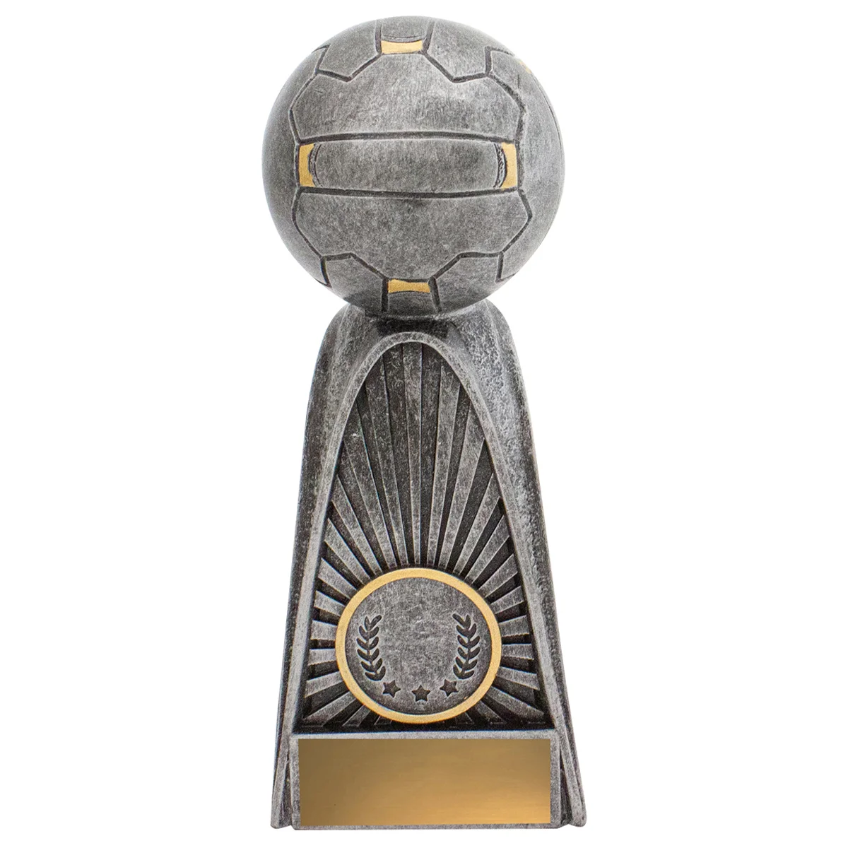 Silver netball fortress with resin construction