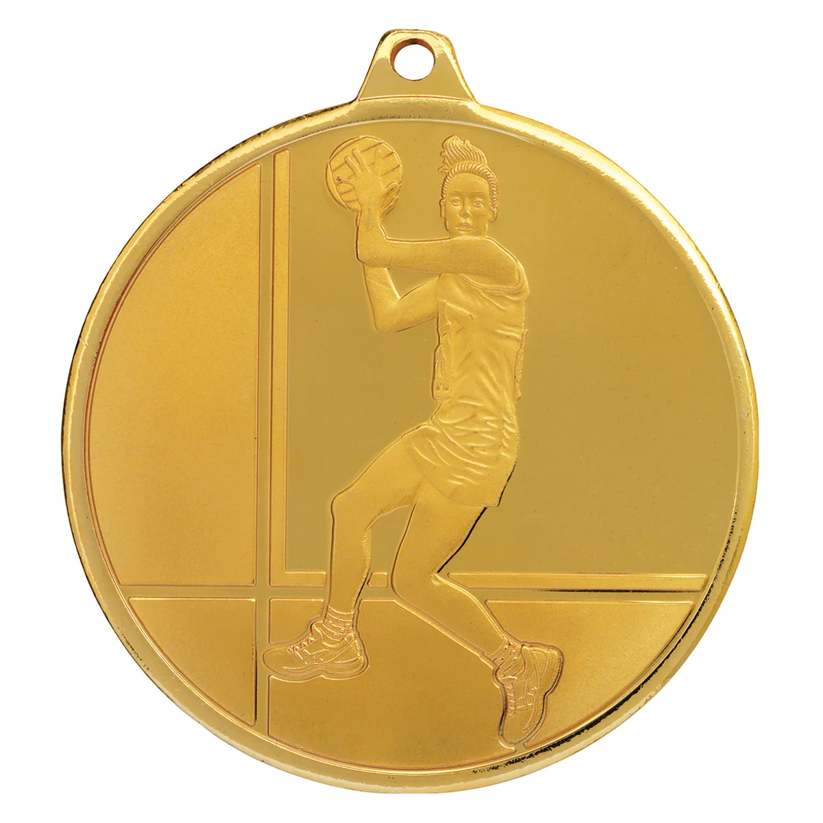 Gold netball glacier frosted with metal construction